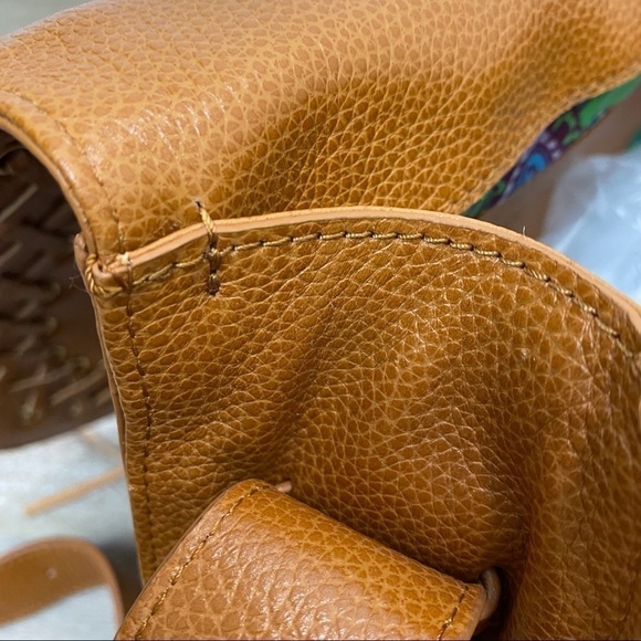 Violetta Saddle Crossbody Mustard Yellow Pebbled Leather Bag - Picture 9 of 16